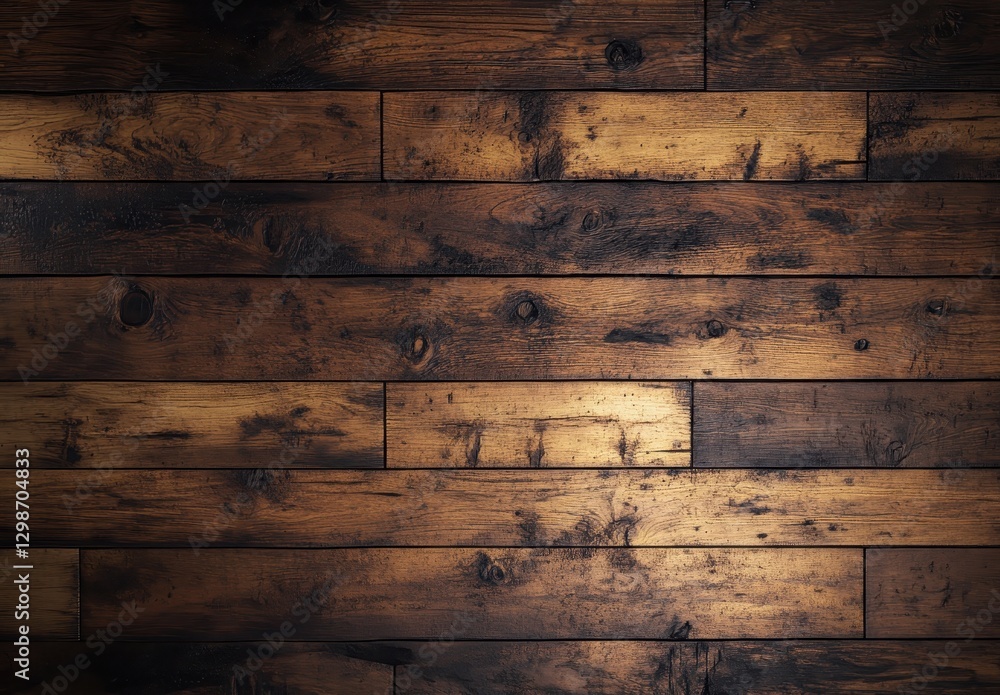 Aufkleber dark rustic wooden plank surface with vintage character for background or texture in various project