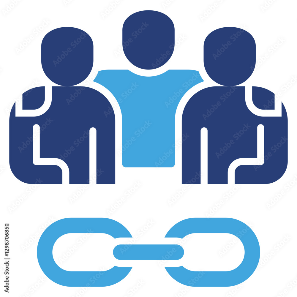 Poster relationship building two color icon