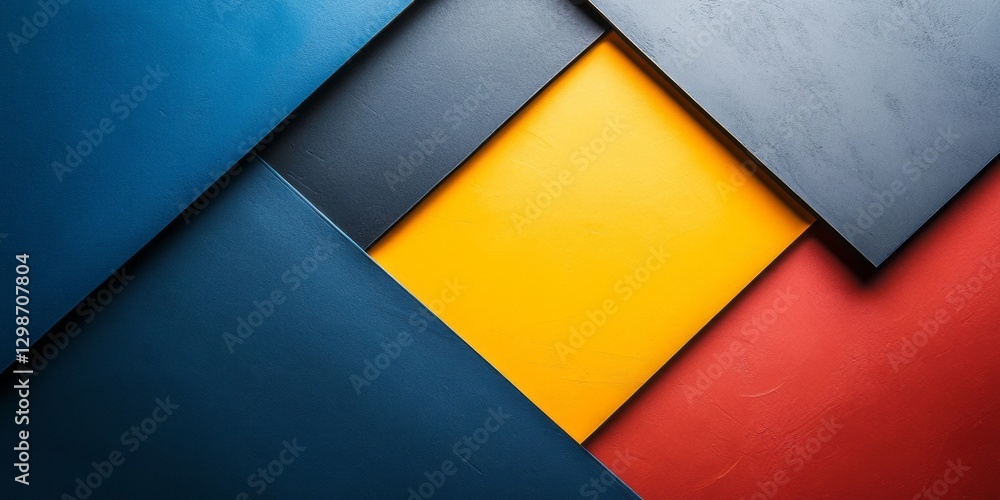 Poster geometric shapes intersect forming a modern colorful abstract design