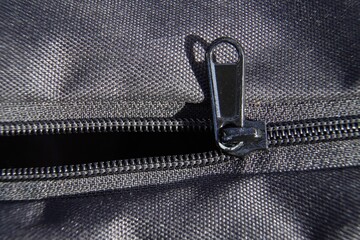 Zipper black bag backpack textile accessories macro © Firyal Ramzy
