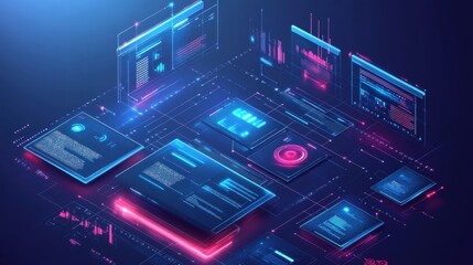 Fototapeta premium futuristic technology interface background