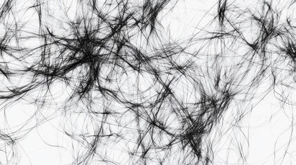 Intricate network of chaotic lines against a clean white backdrop pattern