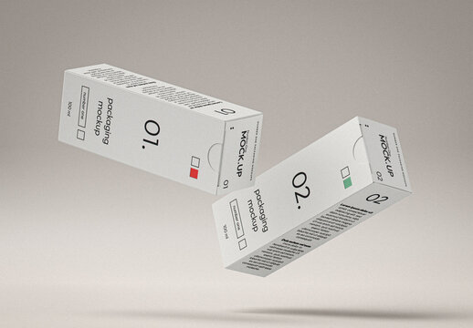 Falling Boxes Mockup