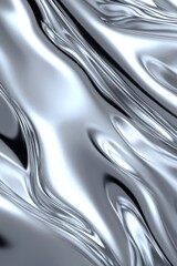 Fototapeta premium Flowing metallic surface showcases smooth, reflective patterns w