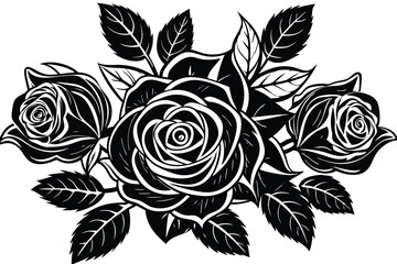 Black and White Rose Bouquet