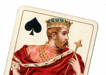 Close up of a vintage picture playing card.