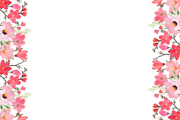 Watercolor flowers background vector for design.