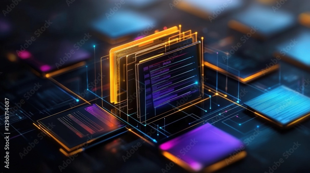 Poster modern data processing and storage