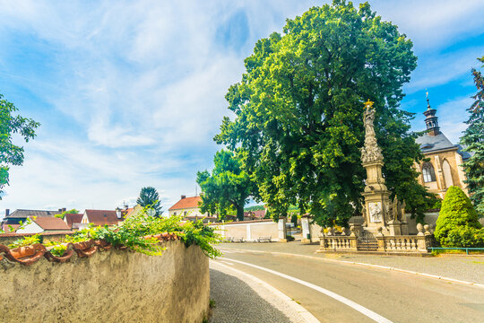 A haunting yet fascinating view of the Sedlec Ossuary, also known as the Bone Church, in Sedlec, Czech Republic, showcasing one of the most unusual religious sites in the world