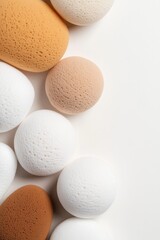 Soft sponges in various shades create harmonious and inviting co