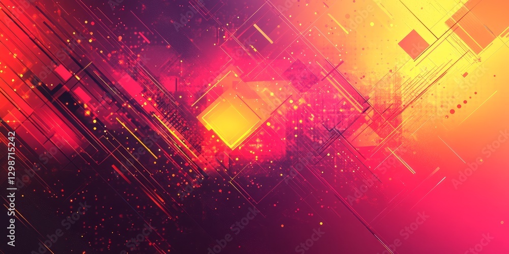 Poster abstract geometric background displays vibrant colors and angular lines
