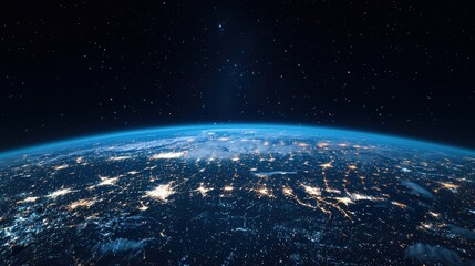 Obraz premium Earth at Night: City Lights from Space