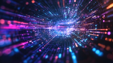 Fototapeta premium abstract digital tunnel of light and data