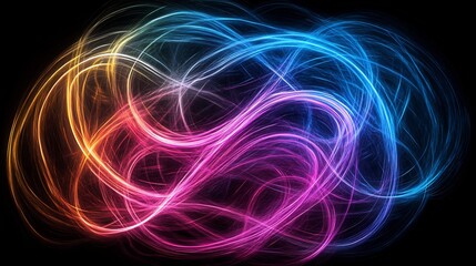 neon holographic data encryption trails