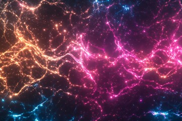 abstract glowing data neural circuits