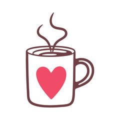 Heart-Shaped Coffee Mug vector Logo.