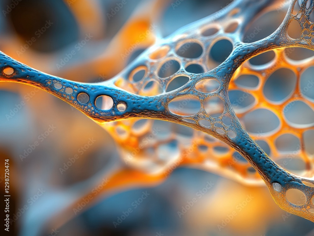 Poster abstract structure with interconnected holes