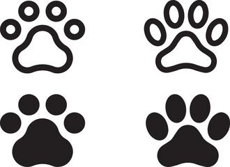 paw prints, animal tracks, navy blue and white, simple design, minimalist, symmetrical pattern, dog footprints, cat paw icons, vector graphic style