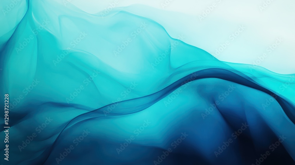 Poster flowing abstract blue waves background design for digital art and graphic design projects, creating 