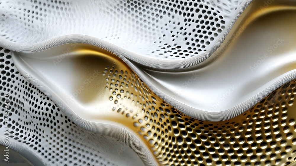Poster futuristic metallic abstract honeycomb texture with subtle glowing highlights, representing modern t
