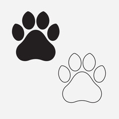 Discover a sleek and minimalist vector line art of a paw. Featuring smooth, clean black lines on a white background, perfect for logos, tattoos, and digital designs.