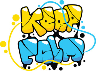 keep calm word graffiti text font sticker illustration	