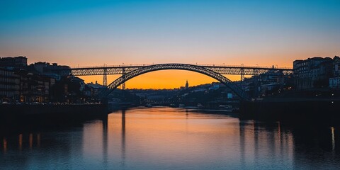 Obraz premium Porto Bridge Sunset Cityscape