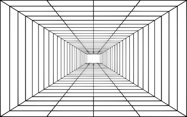 viewpoint 3d perspective isolated on white background. vector illustration of 3d square line illusion optical pattern.