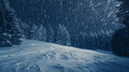 above a glacier-covered mountain, highlighting the contrast between ice and fire-like streaks 
