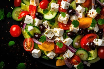Greek salad food meal mozzarella.