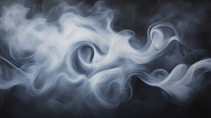 Obraz premium Smoke texture swirling gracefully on a dark background, creating an abstract pattern for backgrounds, design, and artistic projects.