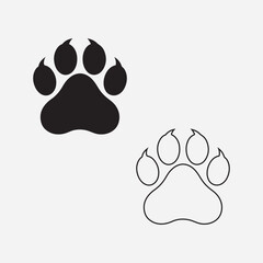 Discover a sleek and minimalist vector line art of a paw. Featuring smooth, clean black lines on a white background, perfect for logos, tattoos, and digital designs.