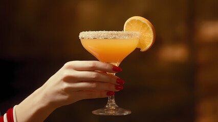 Refreshing cocktail creation bar setting beverage photography cozy interior close-up view mixology art