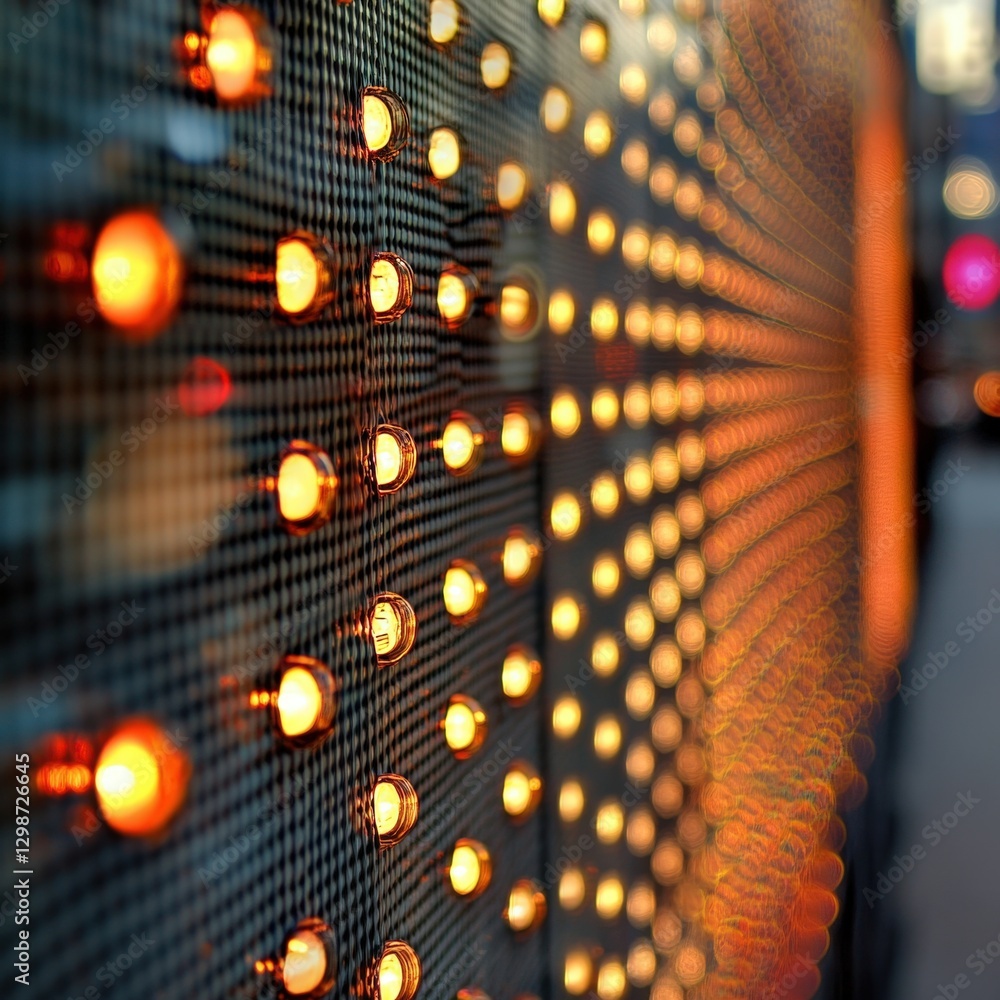 Poster illuminated led light board with a bokeh effect