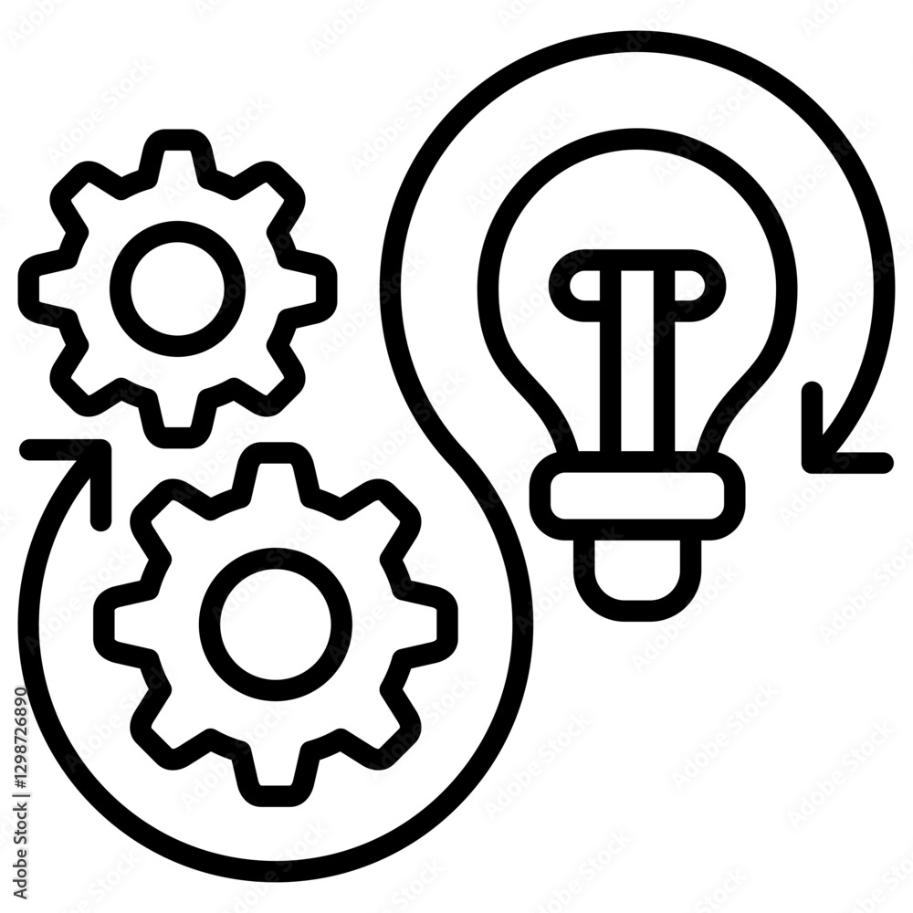 Poster creative process line icon