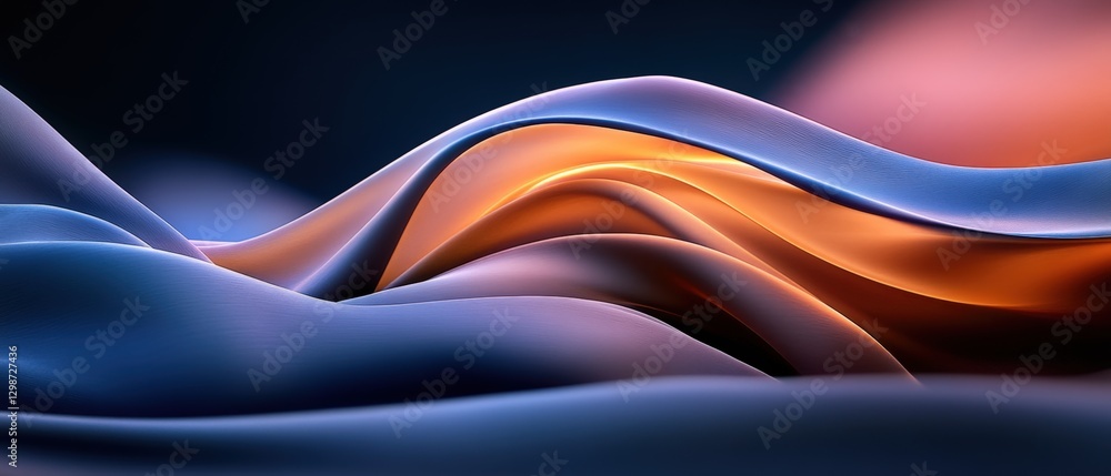 Poster abstract waves of color with smooth gradients