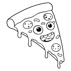 Delicious cheese pizza Slice vector Clipart Illustration with a white background 