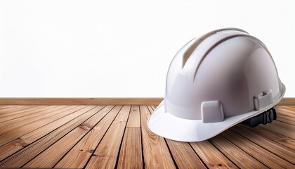 helmet on the wooden table