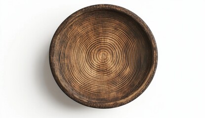 Rustic Wooden Plate with Natural Grain Patterns and Textures