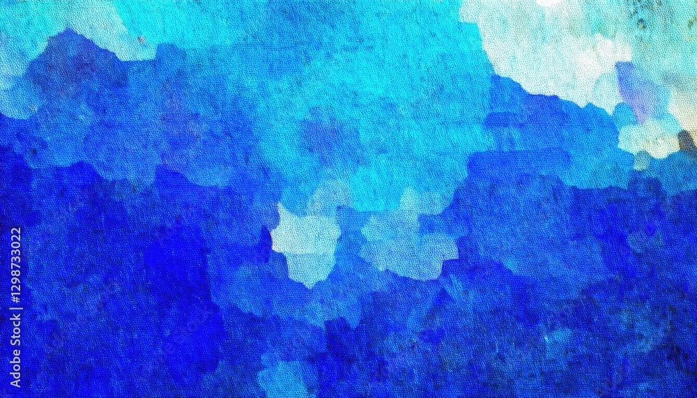 Poster abstract blue geometric watercolor texture with overlapping triangular shapes, modern artistic background for design and decor