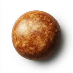 Fototapeta premium Round and Textured Brown Sphere on White Background