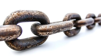 Fototapeta premium Blockchain and Cryptocurrency Technology Concept with Rusty Metal Chains