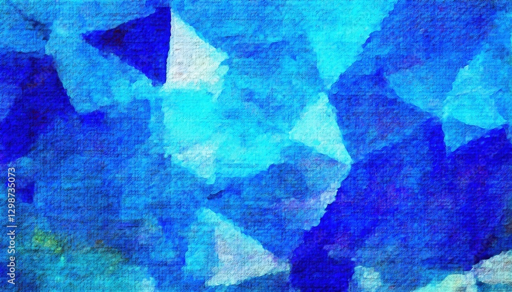 Aufkleber abstract blue geometric watercolor texture with overlapping triangular shapes, modern artistic background for design and decor