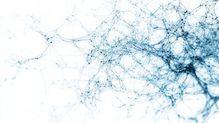 Dynamic neural network connections on light background depicting complex biological patterns