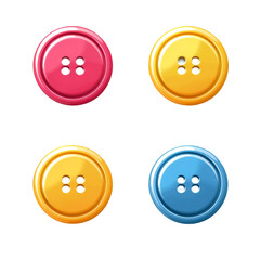 Colorful shiny buttons four cheerful buttons a vibrant collection