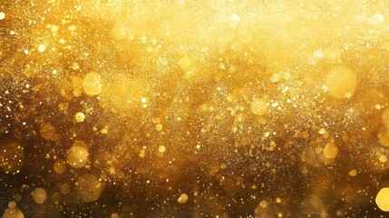 Golden bokeh texture sparkling background festive celebration party light abstract glitter gold shine shimmer festive event luxurious decor.