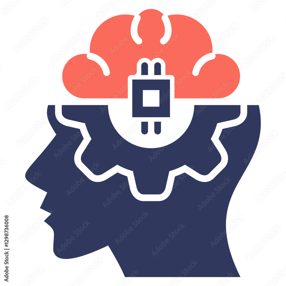Poster artificial intellegence mixed icon