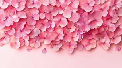 Obraz premium Beautiful pink flowers on a soft pink background creating an aesthetic and charming display of natural elegance