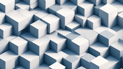 Obraz premium Abstract 3D Render of White Cubes Geometric Background Modern Design Texture