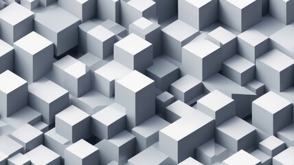 Obraz premium Abstract 3D Rendering Gray Cubes Geometric Pattern Modern Design Background